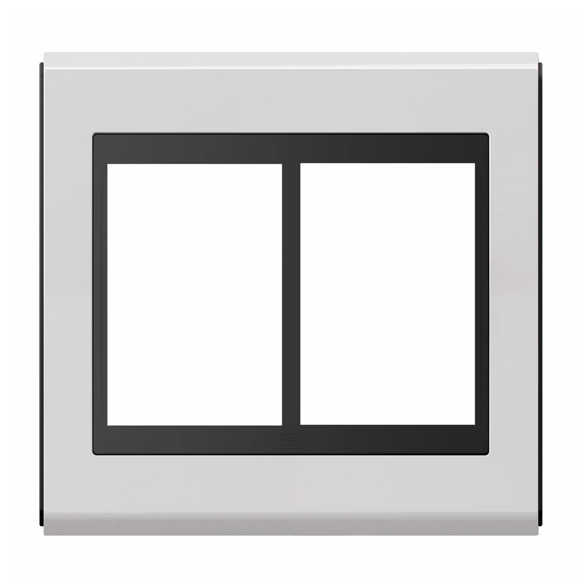 Placa Acabamento 4X4 6 Módulos 3+3 Postos Preto/Branco Refinatto Premium 13978538 - WEG