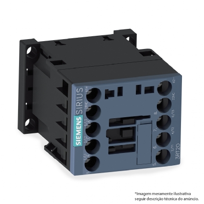 Contator Potência Tripolar 9A 24Vcc 1Nf 3RT20161BB42 - Siemens