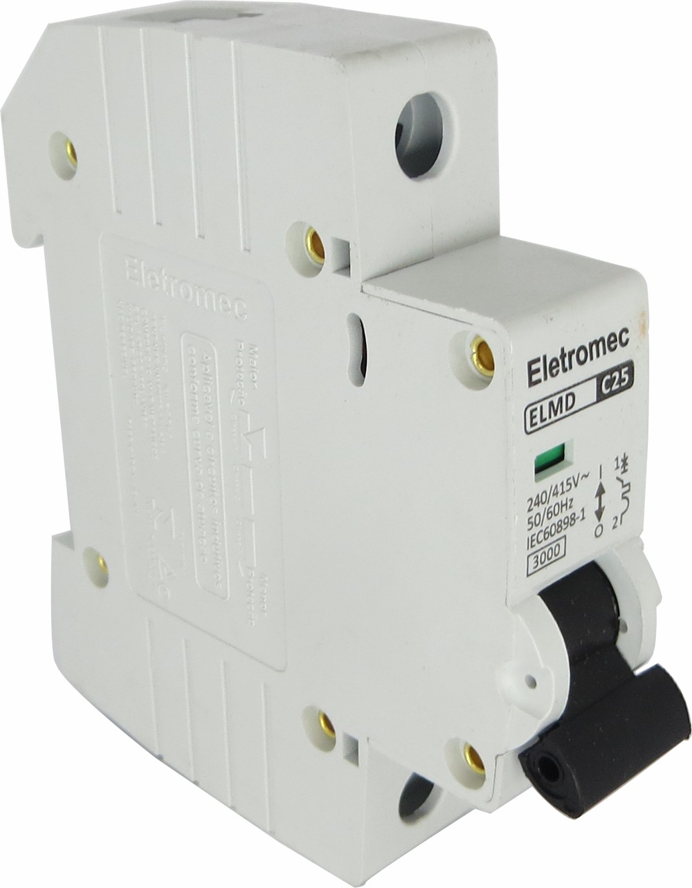 Disjuntor Mini Din Unipolar 25A Curva C 3Ka 230/400V ELMD-1C25 - Eletromec