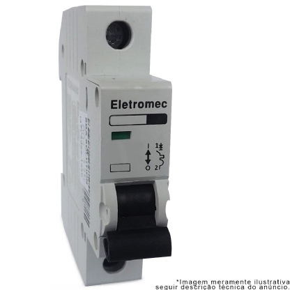 Disjuntor Mini Din Unipolar 50A Curva C 3Ka 230/400V ELMD-1C50 - Eletromec