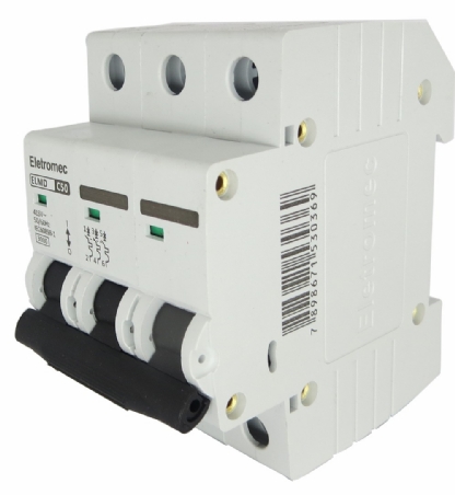 Disjuntor Mini Din Tripolar 50A Curva C 3Ka 400/440V ELMD-3C50 - Eletromec