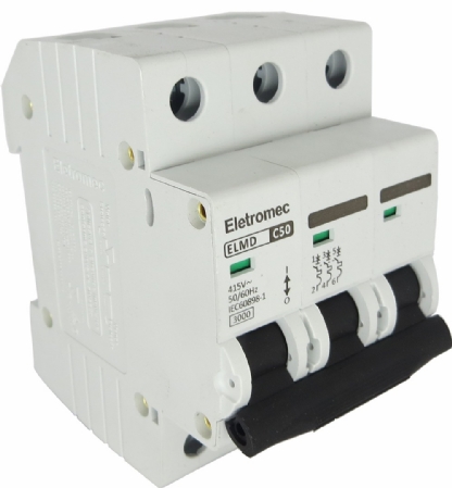 Disjuntor Mini Din Tripolar 50A Curva C 3Ka 400/440V ELMD-3C50 - Eletromec