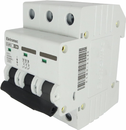 Disjuntor Mini Din Tripolar 40A Curva C 3Ka 400/440V ELMD-3C40 - Eletromec