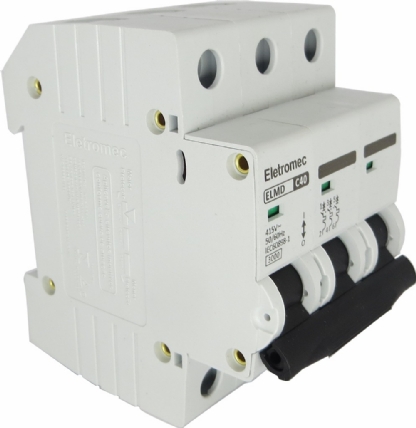 Disjuntor Mini Din Tripolar 40A Curva C 3Ka 400/440V ELMD-3C40 - Eletromec
