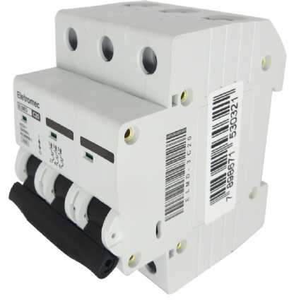 Disjuntor Mini Din Tripolar 20A Curva C 3Ka 400/440V ELMD-3C20 - Eletromec