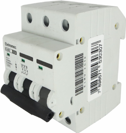 Disjuntor Mini Din Tripolar 10A Curva C 3Ka 400/440V ELMD-3C10 - Eletromec