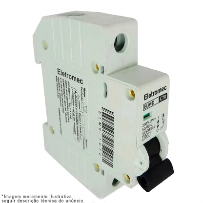 Disjuntor Mini Din Unipolar 70A Curva C 3Ka 230/400V ELMD-1C70 - Eletromec