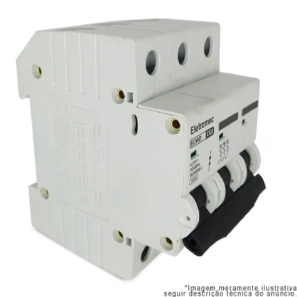 Disjuntor Mini Din Tripolar 63A Curva C 3Ka 400/440V ELMD-3C63 - Eletromec