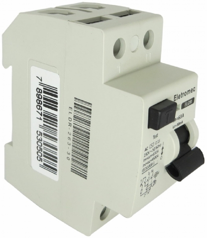 Interruptor Diferencial Residual Dr 30Ma 63A 400V 2P ELDR-263-30 - Eletromec