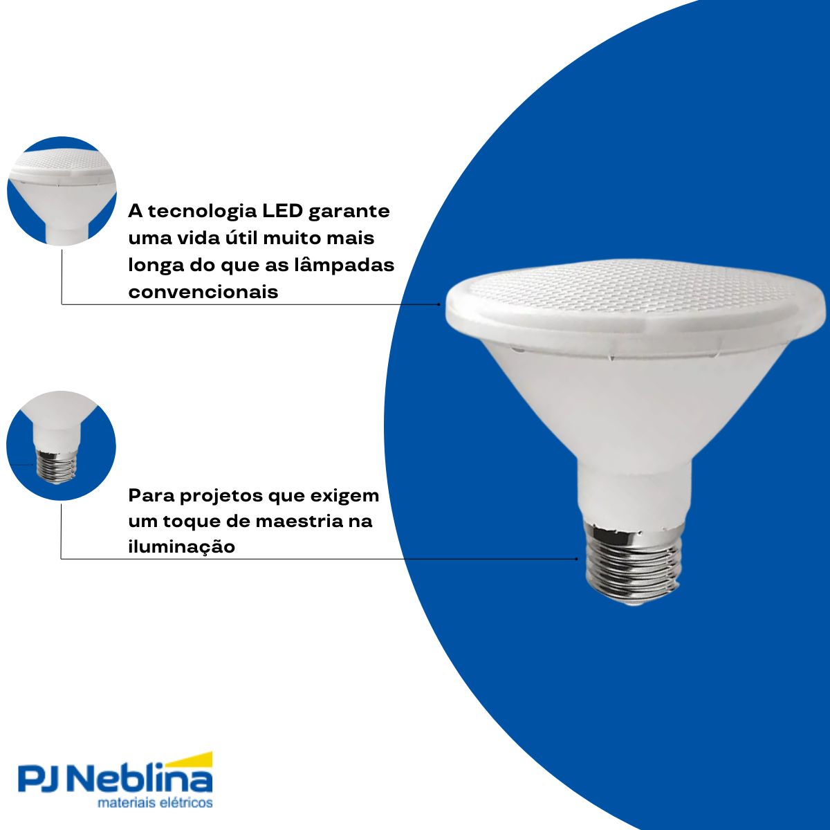 Lâmpada Led Par30 10W Bivolt E27 6000K Branco Frio Luz Branca 940Lm 38G - Luminatti