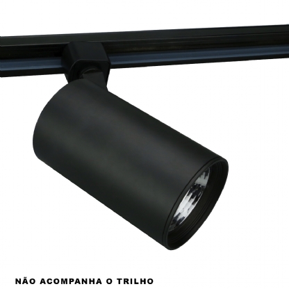 Luminária Spot Trilho Redonda Preto Para Lâmpada Ar70 9,5W Gu10 - Osram/Ledvance