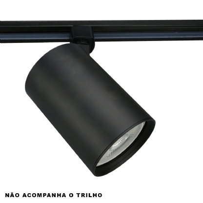 Luminária Spot Trilho Redonda Preto Para Lâmpada Par30 31W E27 - Osram/Ledvance