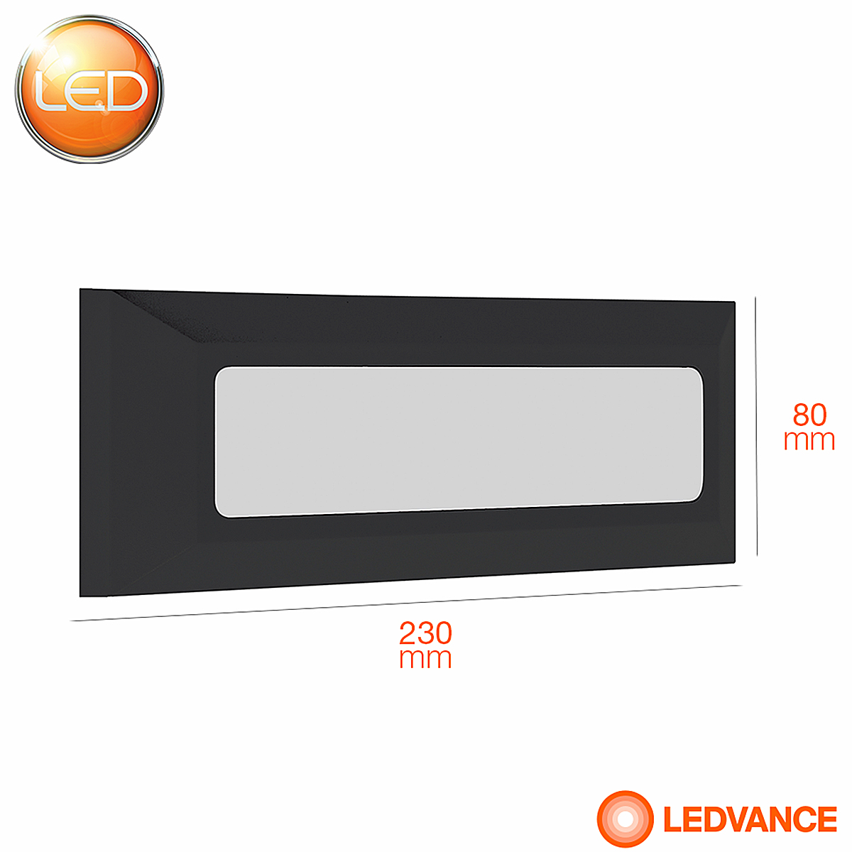 Luminária Arandela Led Retangular Preto 4W Bivolt 3000K Luz Amarela - Osram/Ledvance