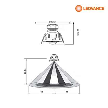 Sensor Presença Embutir Teto Bivolt Alcance 8 Metros Branco - Osram/Ledvance
