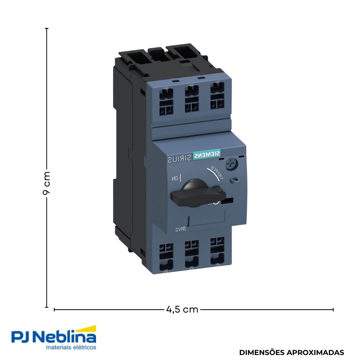 Disjuntor Motor Tripolar 12A 9-12A 5,5Kw 380V 100Ka 400V 50/60Hz - Siemens