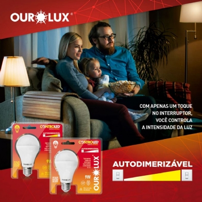 Lâmpada Led Inteligente Smart Autodimerizável 9W Bivolt E27 2700K Luz Amarela - Ourolux