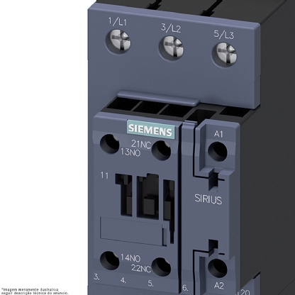 Contator Potência Tripolar 65A 220V 1Na+1Nf 60Hz 3RT20371AN10 - Siemens