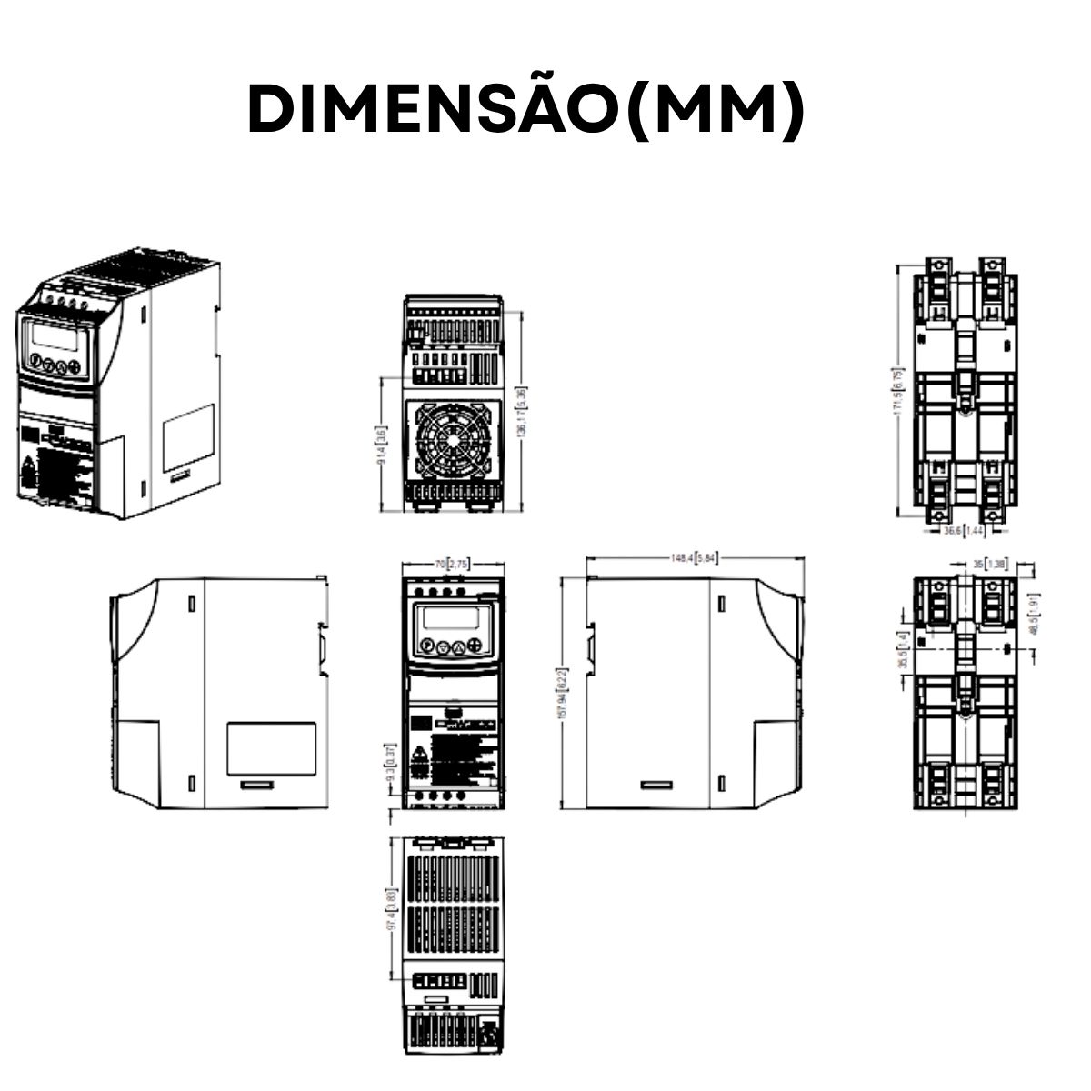 Inversor Frequência Trifásico 380-480V 50/60Hz 3,5A 1,5Kw - Weg