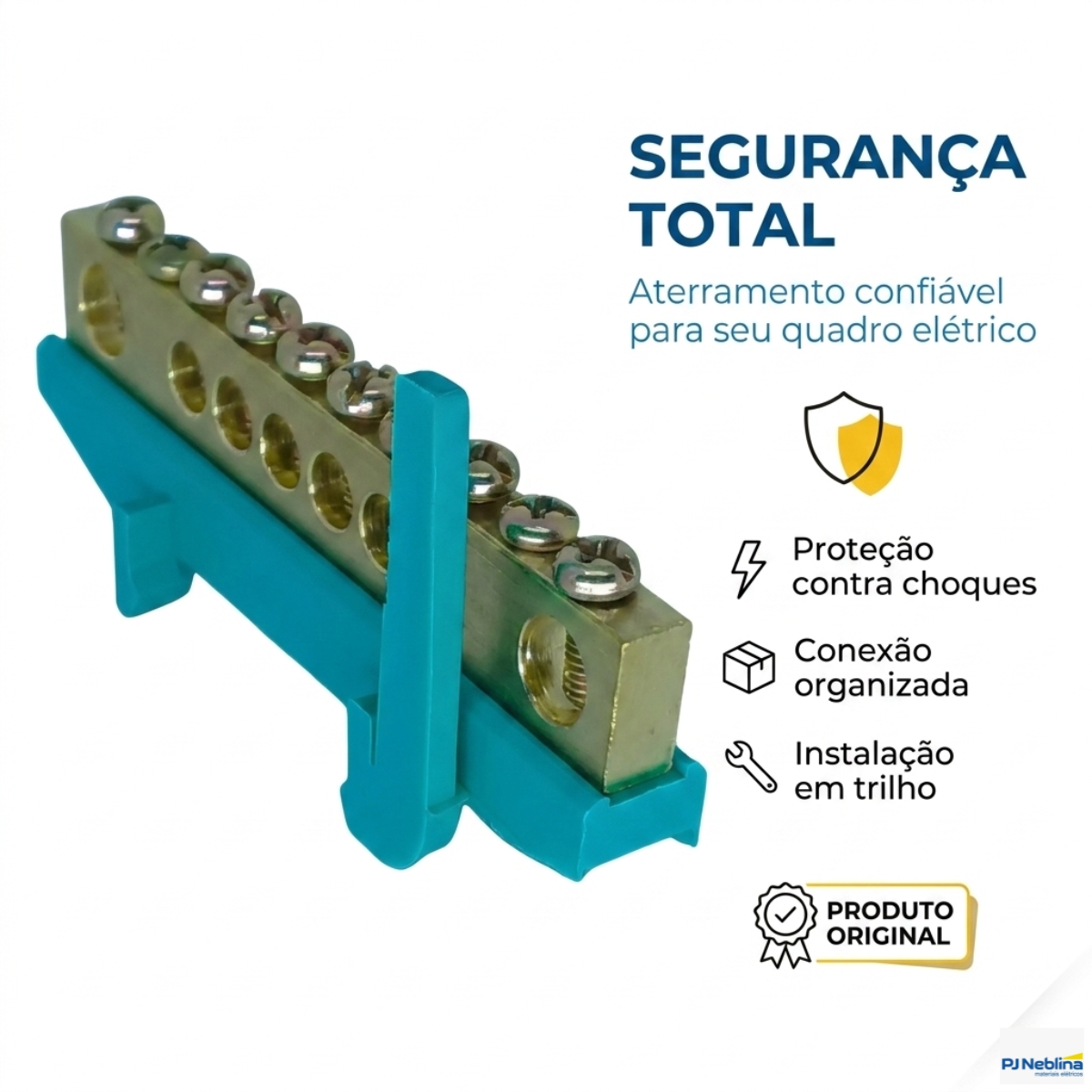 Barra Terra Com Suporte Verde 160A 8P BRT01 - Brum
