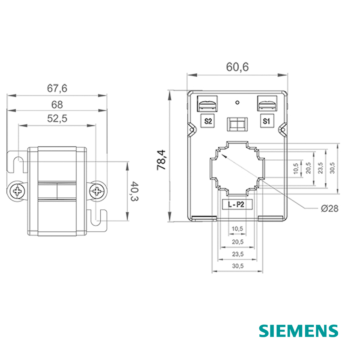 Transformador Corrente C0,5 200/5A 5Va 4NC52222DE21 Siemens