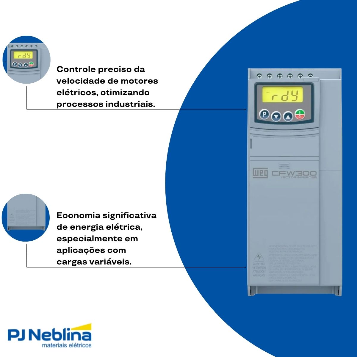 Inversor Frequência Trifásico 380-480V 50/60Hz 12A 5,5Kw - Weg
