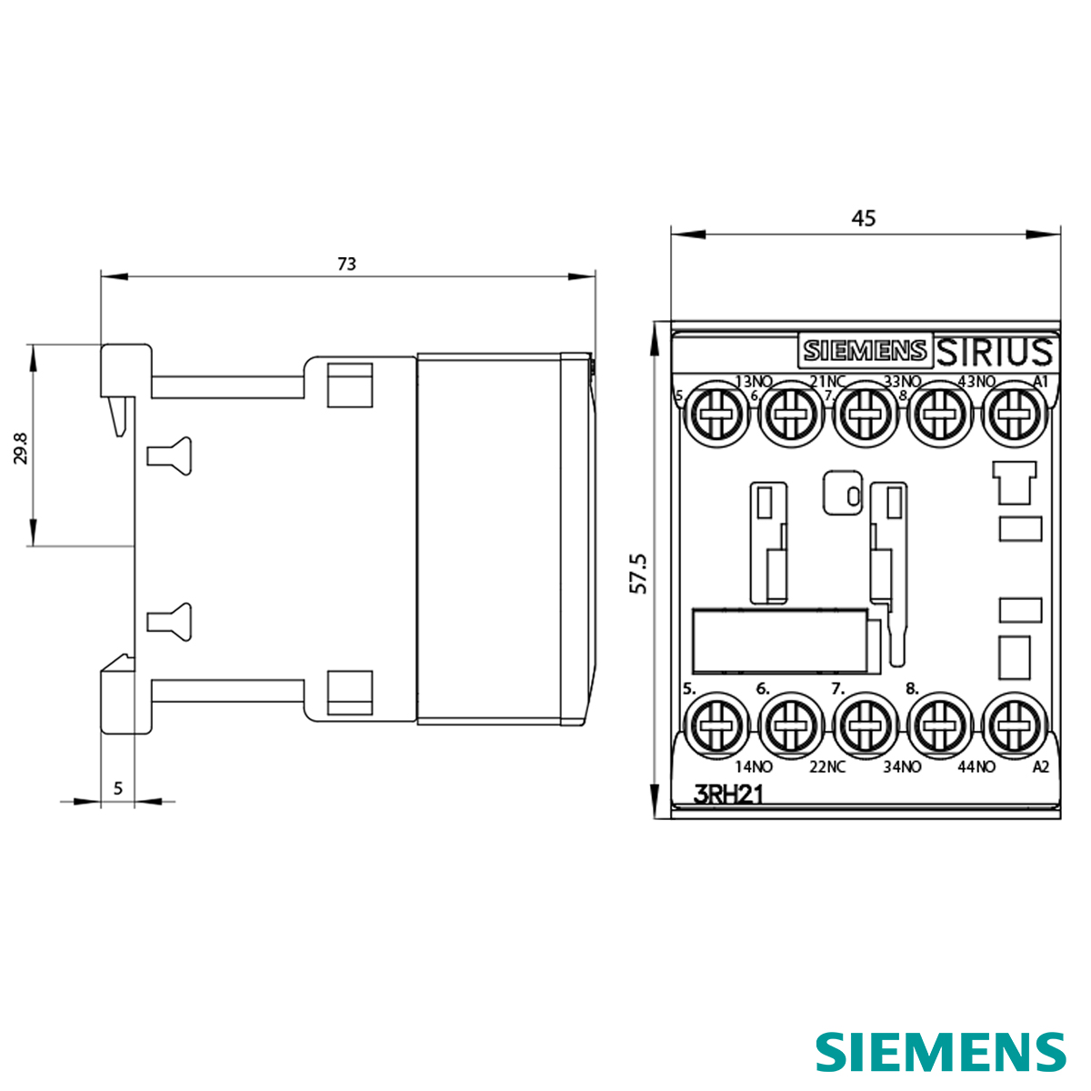 Contator Auxiliar 10A 110V 3Na+1Nf 50/60Hz 3RH21311AF00 Siemens