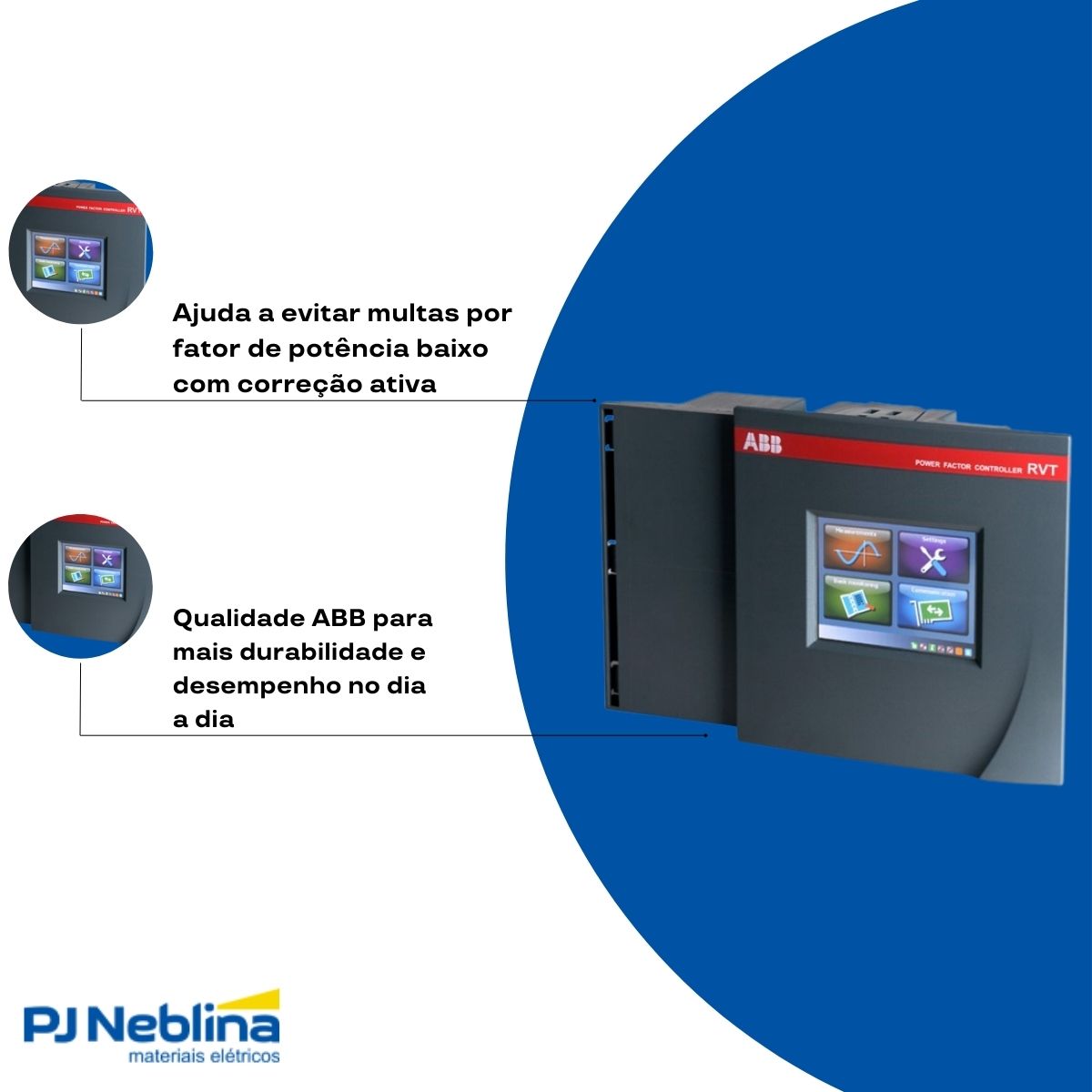 Controlador Digital Fator De Potencia 100/460V 50/60Hz Ip43 138X138Mm - Abb