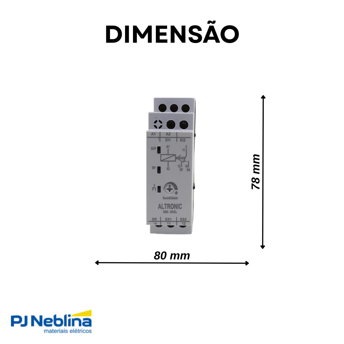 Relé Controle Monitoramento Nível 1Rev (Spdt) 3A 220-380V C/Caixa Mc - Altronic