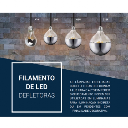 Lâmpada Led Filamento Globo G95 6W Bivolt E27 2200K Luz Amarela - Gmh