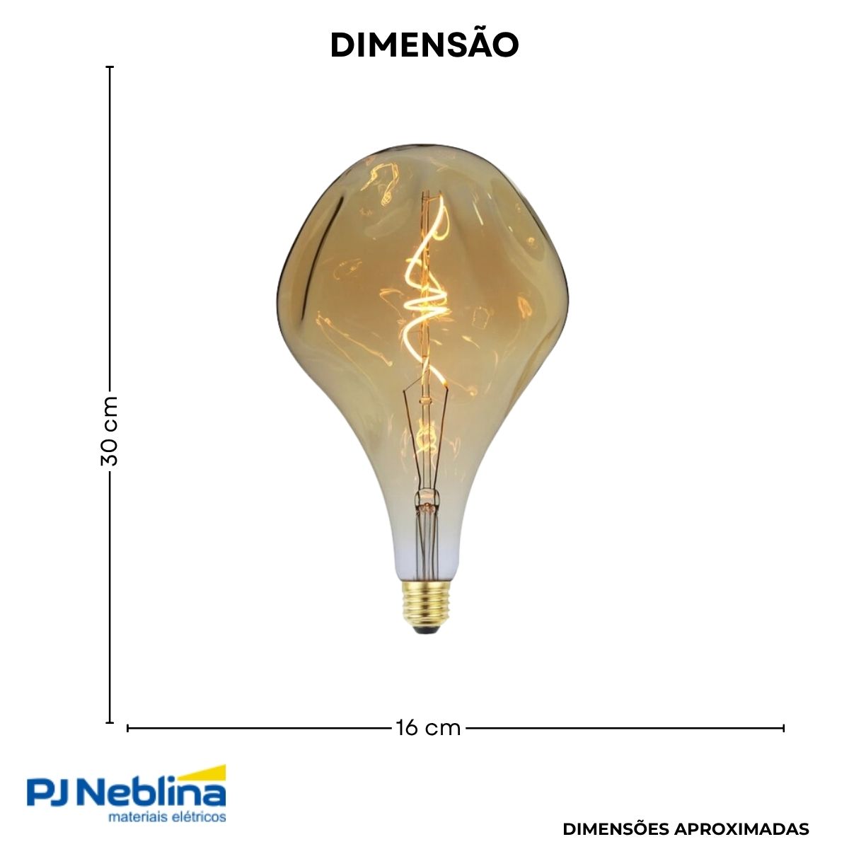 Lâmpada Led Filamento Bulbo Ps52 4W Bivolt E27 2200K Branco Quente Luz Amarela 320Lm - Gmh
