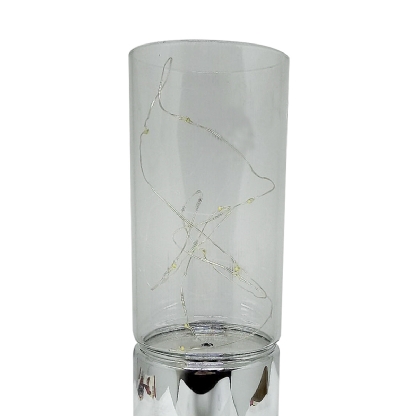 Luminária Decorativa Castiçal De Vidro Transparente Com 10 Leds