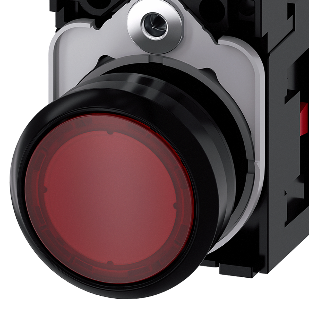 Botão Comando Pulsador Faceado Iluminado Redondo 22mm Plástico Vermelho 1Nf Led 24Vca/Cc 3SU11020AB201CA0 Siemens