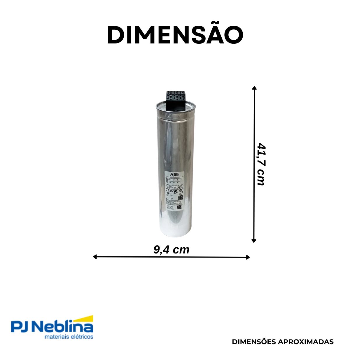Capacitor Cilíndrico A Seco 20Kvar 380V Trifásico 60Hz - Abb