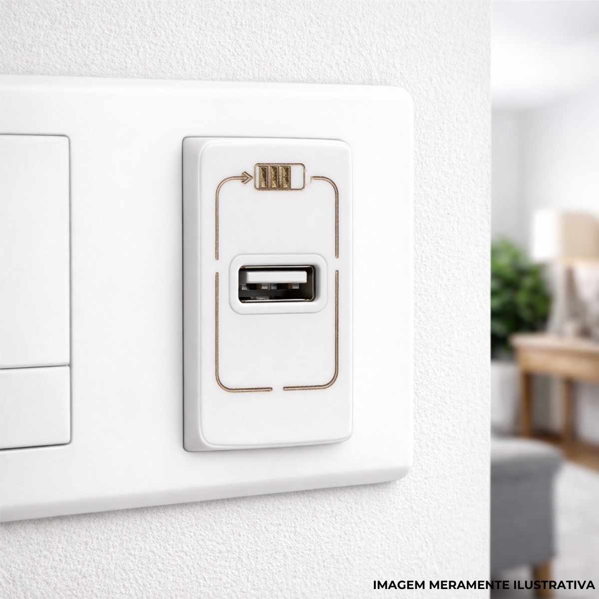 Modulo Tomada Carregador 1 Entrada Usb (tipo A) 1 Mod 1,1a B