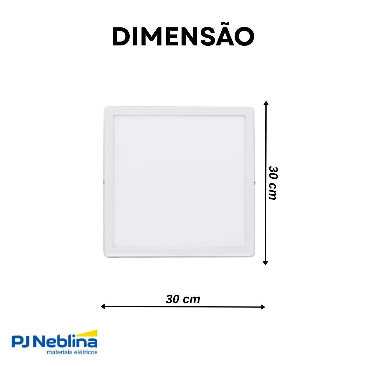 Luminária Painel Led Sobrepor Quadrado Bc 24W Bivolt 3000K Branco Quente 1850Lm Dif Acrílico - Bronzearte
