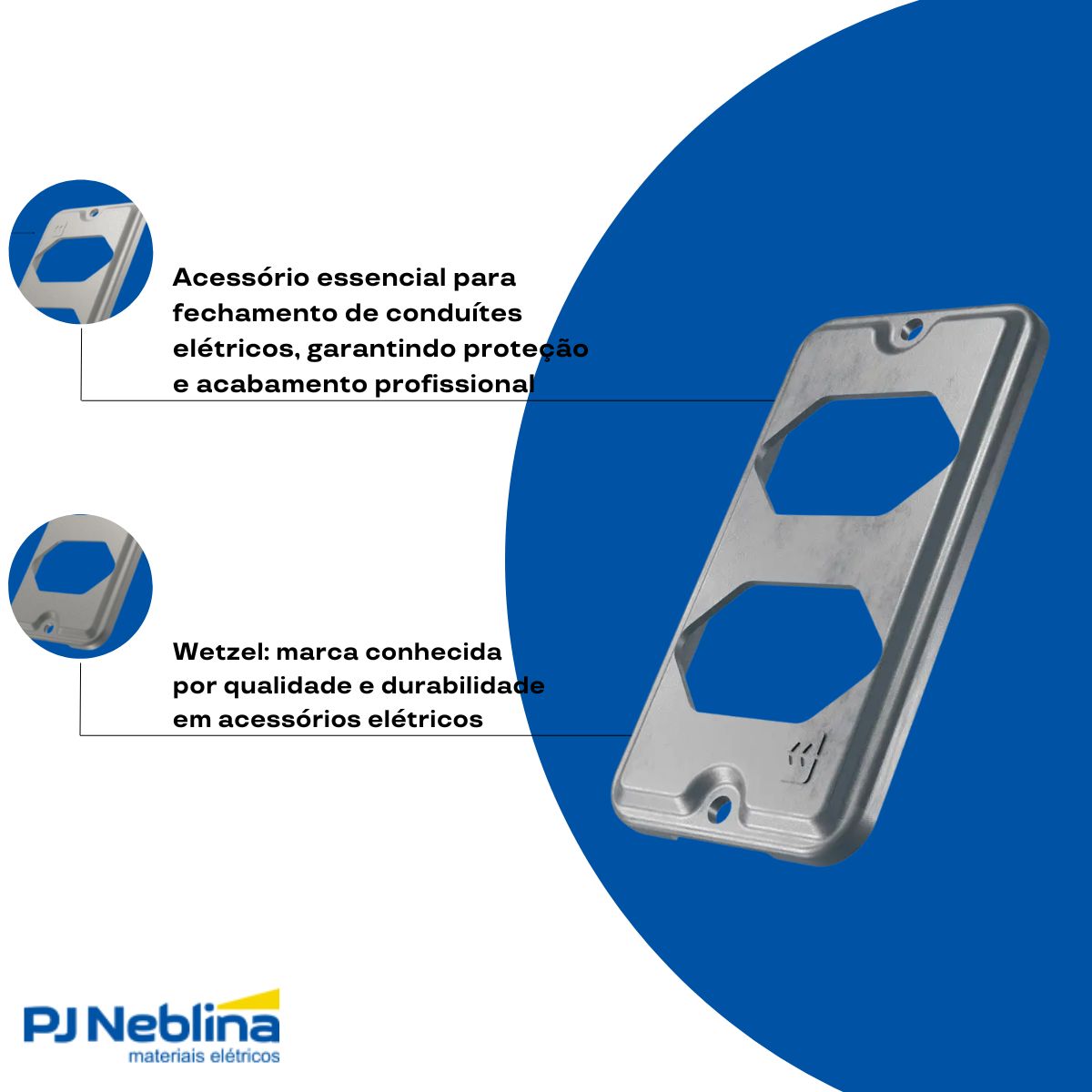 Tampa Condulete 2 Tom Hexagonal Alumínio 1/2-3/4 S/Pintura S/Vedação - Wetzel