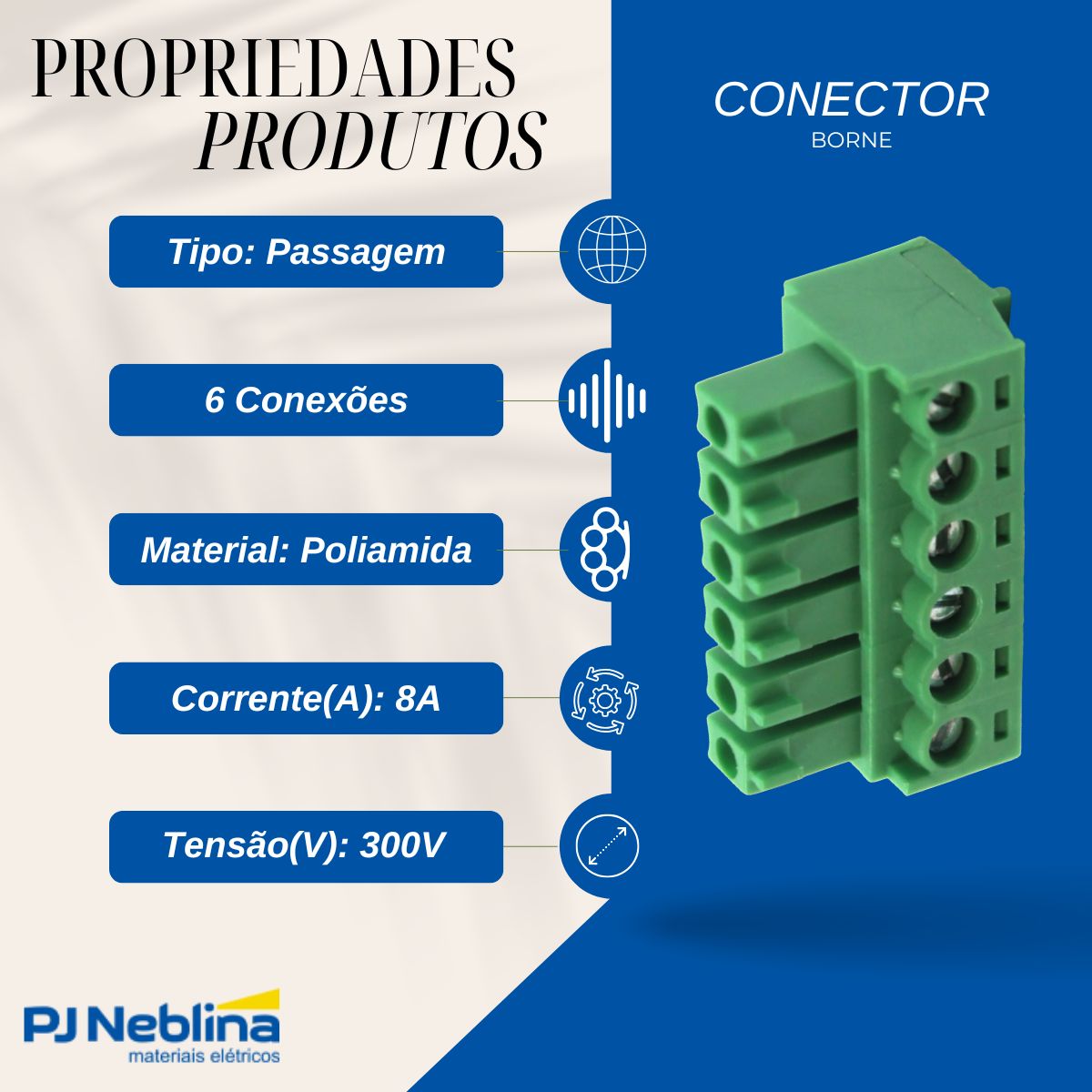 Conector Borne Passagem Porta Fusível 2 Conexões 4,00Mm 500V Bege Led 24V - Metaltex