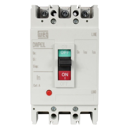 Disjuntor Caixa Moldada Tripolar 50A 15Ka 380/400V DWP63L-50-3 - WEG