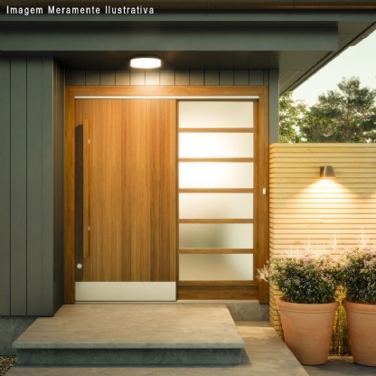 Luminária Arandela Led Redondo Branco 12W Bivolt 2700K Luz Amarela Difusor Policarbonato - Ourolux