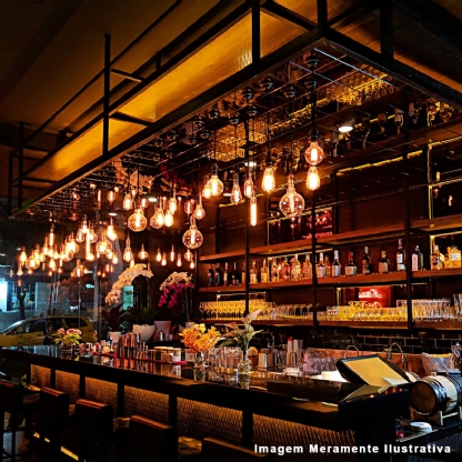 Lâmpada Led Filamento Tubo T185 4W Bivolt E27 2400K Luz Amarela - Ourolux