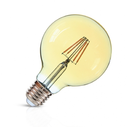 Lâmpada Led Filamento Globo G95 4W Bivolt E27 2400K Luz Amarela - Ourolux