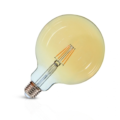 Lâmpada Led Filamento Globo G125 4W Bivolt E27 2400K Luz Amarela - Ourolux