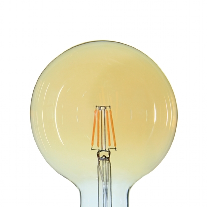 Lâmpada Led Filamento Globo G125 4W Bivolt E27 2400K Luz Amarela - Ourolux