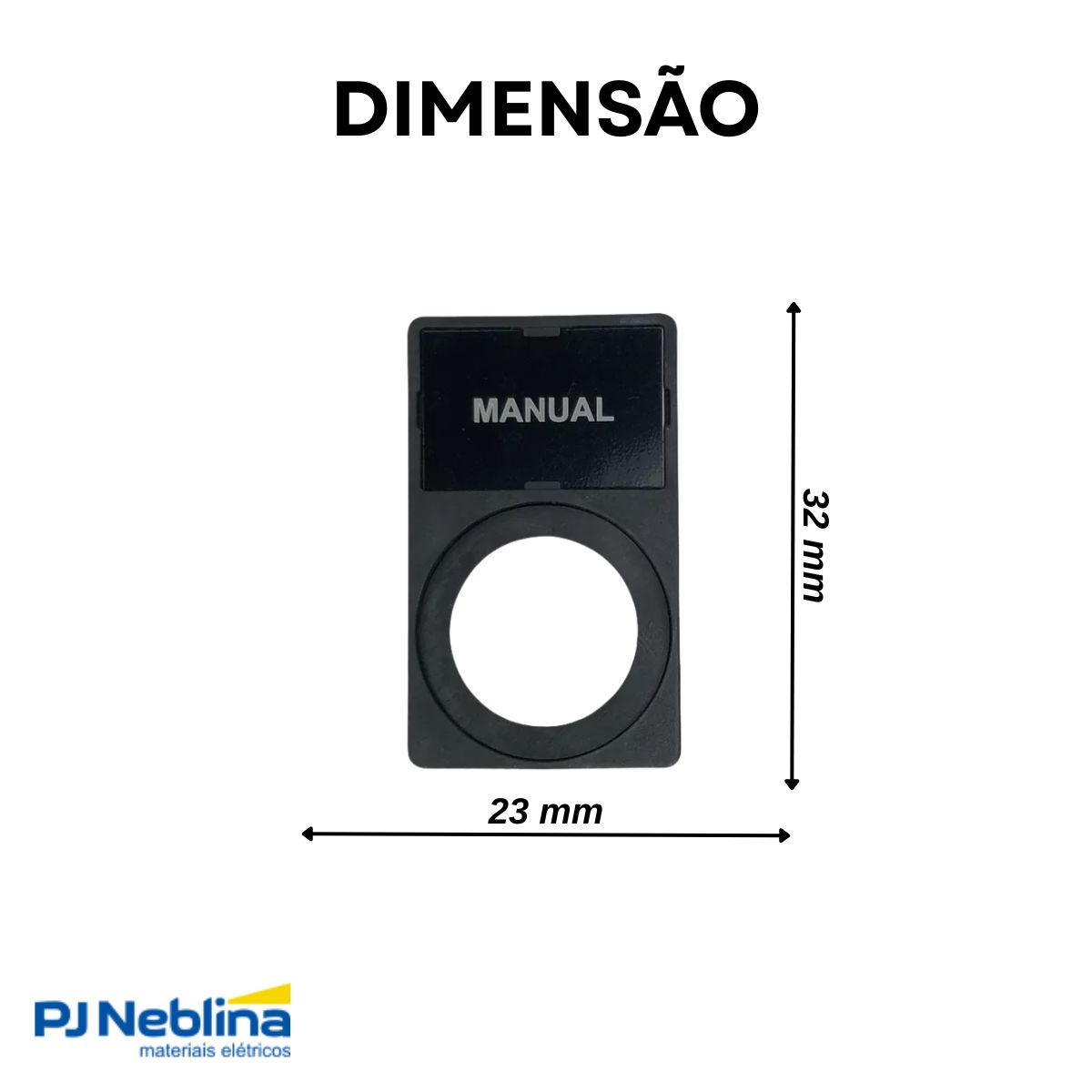 Conjunto Porta Plaqueta 27X18Mm Gravadas Bc Botões Simples e Sinaleiros Gravação Manual Preto - Weg