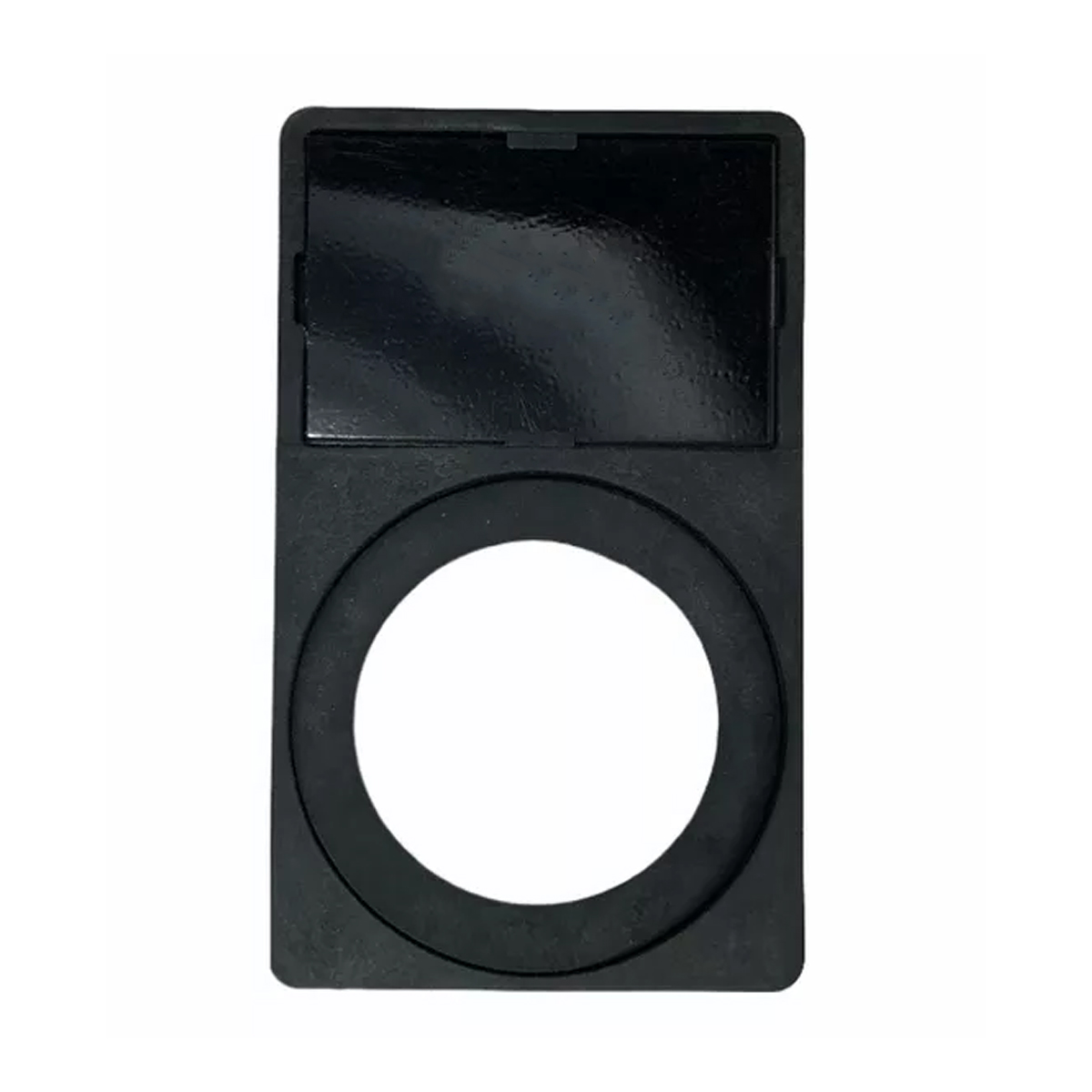 Conjunto Porta Plaqueta 27X18Mm Gravadas Branco Botões Simples E Sinaleiros Gravação Falha Preto Weg