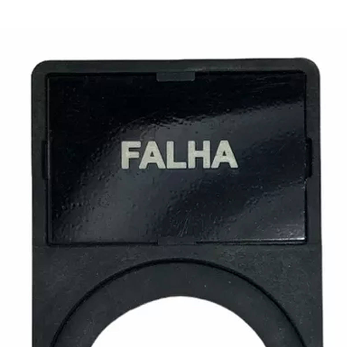 Conjunto Porta Plaqueta 27X18Mm Gravadas Branco Botões Simples E Sinaleiros Gravação Falha Preto Weg
