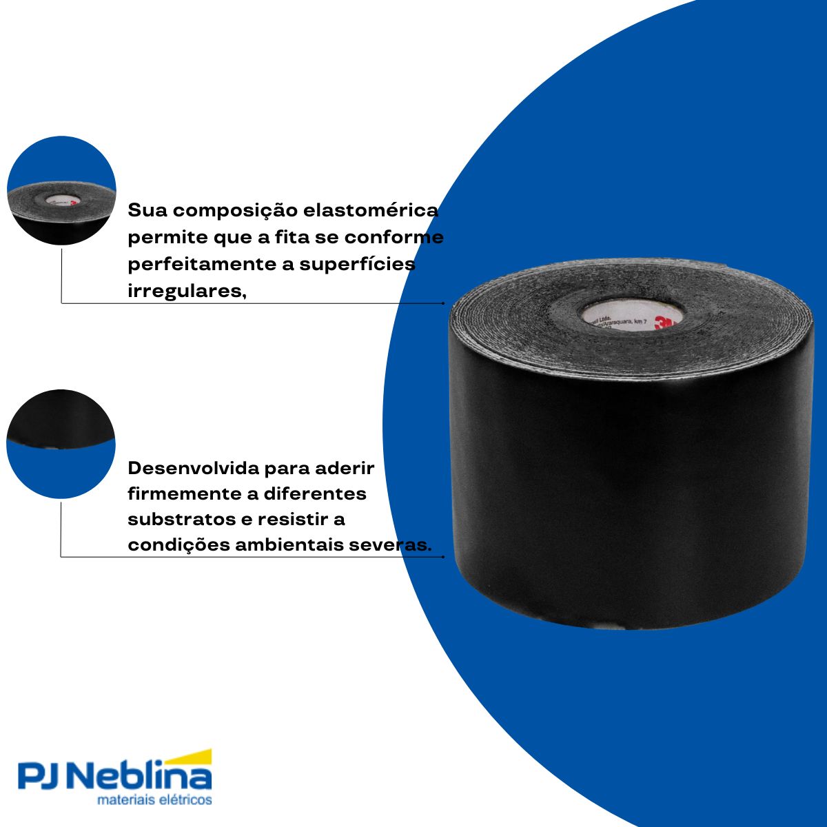 Fita Anticorrosiva 100Mmx15M Preto 1465Br - 3M Do Brasil - 100 Unidades