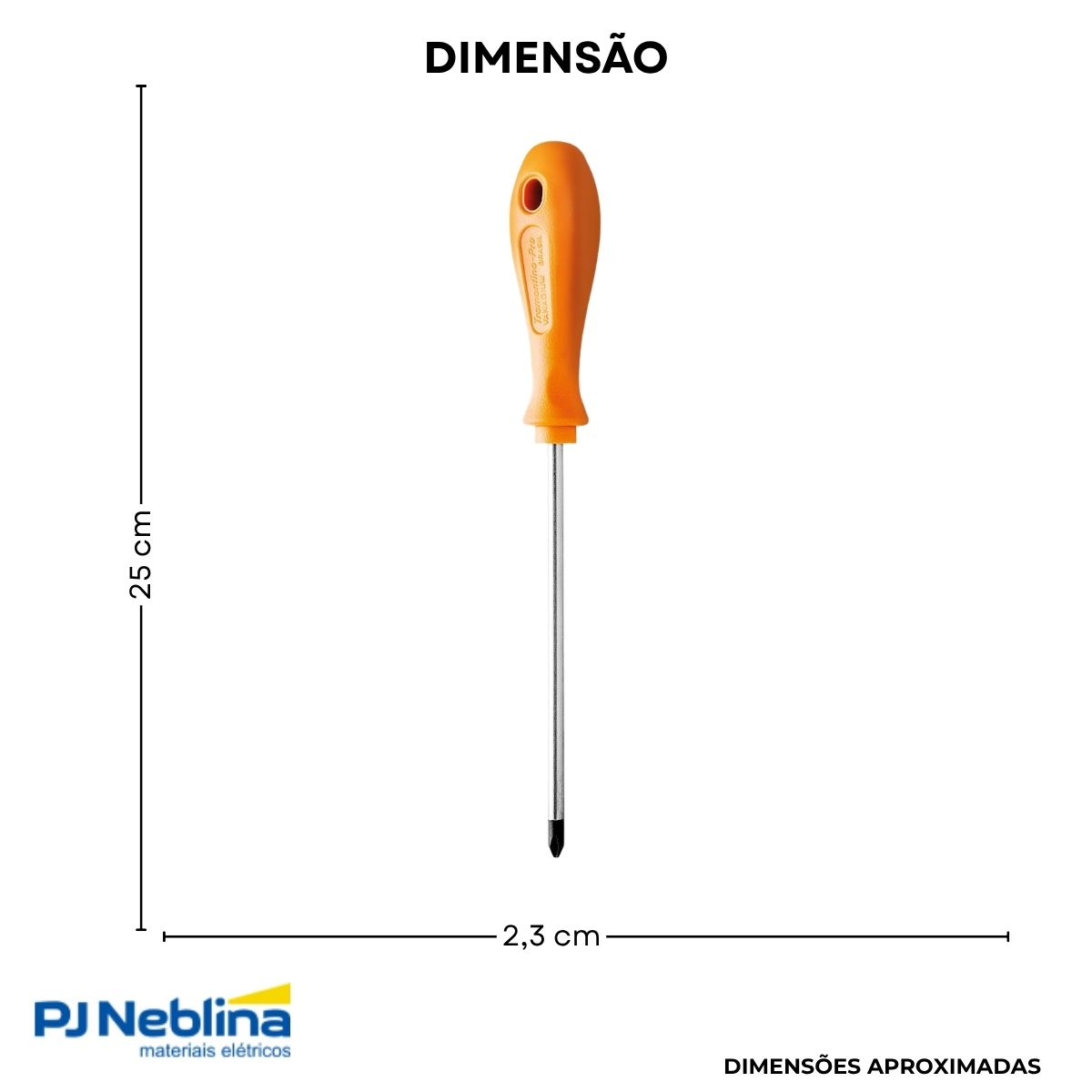 Chave Fenda Ponta Cruzada (Philips) Ph1 3/16X6Pol (5X150Mm) Cabo Twister Lr Magnetizada - Tramontina