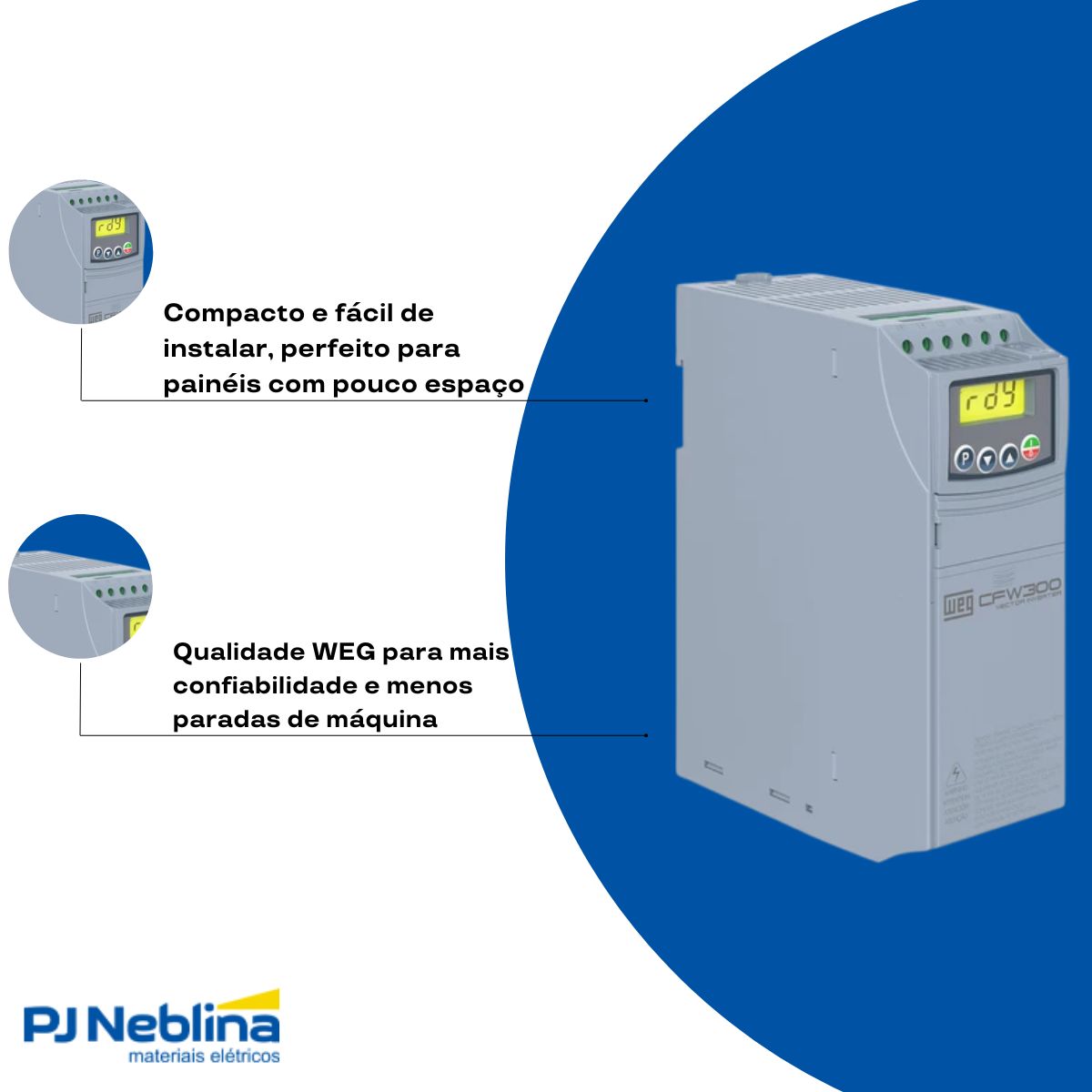 Inversor Frequência Trifásico 380-480V 50/60Hz 8,2A 3,7Kw - Weg
