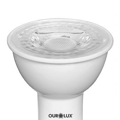 Lâmpada Led Dicroica Mr16 7W Bivolt Gu10 6500K Luz Branca - Ourolux